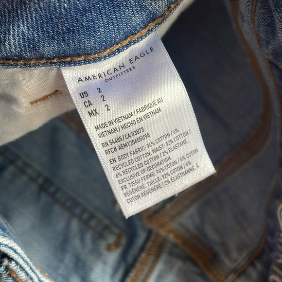 American Eagle Floral Dainty Embroidered Denim Shorts - Picture 8 of 11